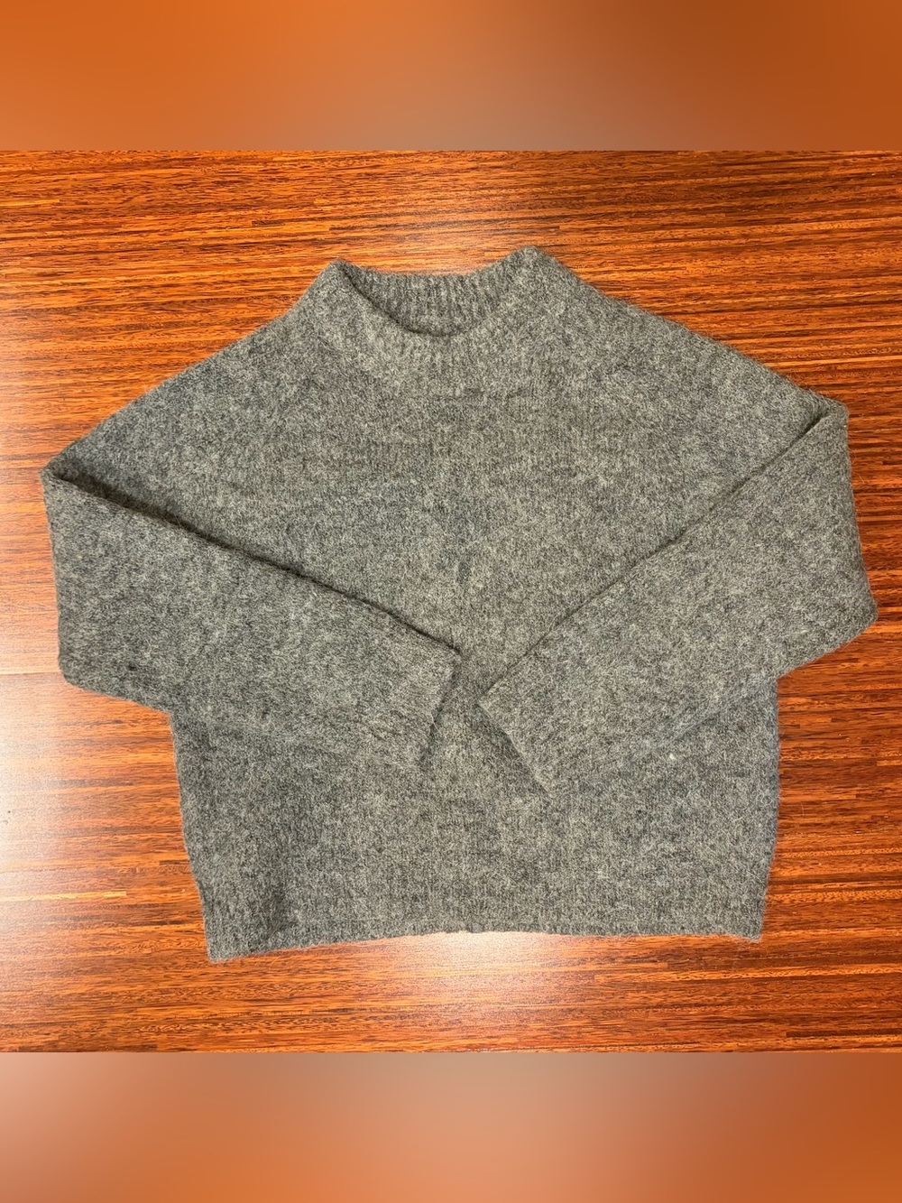 Samsoe Samsoe Grey Alpaca Wool Blend Mock Neck Sweater Large